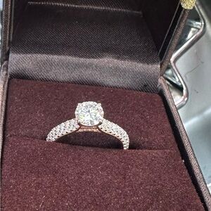 JeenMata 1.25 Ct Rose Gold 925 Moissanite Engagement Ring